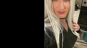 i'm a platinum blonde crossdresser enjoying wild fun after my date