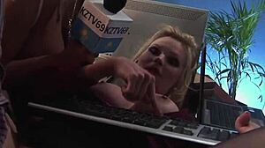 Ladies stripping naked for group sex in office