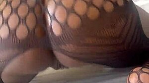 Petite Bubble Butt Ebony Babe Rides Dildo Solo Spreading Wet Pussy For Squirting Fun