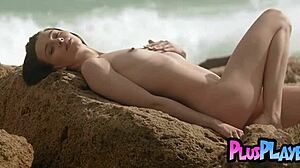 ohh that hot milf adel morel is showin her cute natural tits and beautiful naked body after this passion outdoor striptease y'know