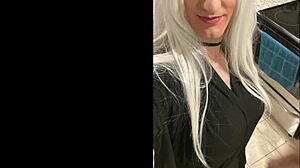 i'm a platinum blonde crossdresser enjoying wild fun after my date