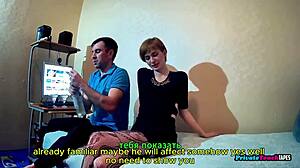 Novice step cousin models in red lingerie for photos but sucks cock and gets wet pussy penetrated!