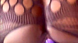 Petite Bubble Butt Ebony Babe Rides Dildo Solo Spreading Wet Pussy For Squirting Fun