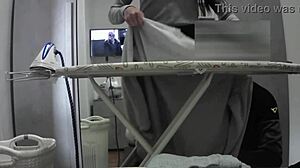 Desperate housewife moans loud with petite body shaking in orgasm during normal day at home!