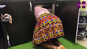 Whoa, check this Africa sex with Ghana maid riding big cock driver in ebony homemade creampie bent over action.