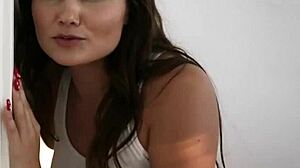 Brunette Milf Facesitting on Big Tits Lesbian Dominatrix in Lingerie