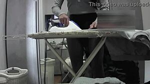 Desperate housewife moans loud with petite body shaking in orgasm during normal day at home!