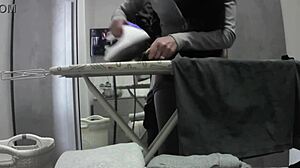 Desperate housewife moans loud with petite body shaking in orgasm during normal day at home!