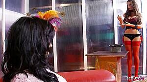 Three Busty Milfs in Lingerie Dive into Dildo Lesbian Threesome