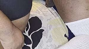 Ebony Wife In Costume Pegs Husband With Huge Dildo For Anal Humiliation Cum On Ass