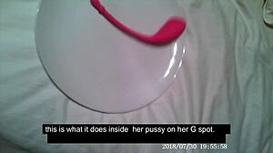 Look at my real stepmom on hidden cam playing with her lush ohmibod for big tits orgasm.