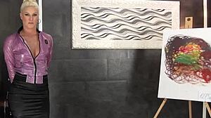 Glam slut gets covered in slime