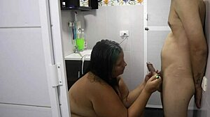 La Vecina Arrives Home To Shave My Cock In Bathroom With Big Tits Blowjob And Cum On Tits.