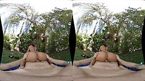 Milfvr features Jewels Jade with big ass and big tits in bikini blowjob pov sex outdoors no job too big.