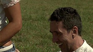 what's intriguing about sandra romain getting fucked outdoors by big tits blonde milf