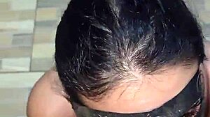 Sailor girl hotwife sucks black couple's cock with handjob until swallowing last drop of cum in romantic sex