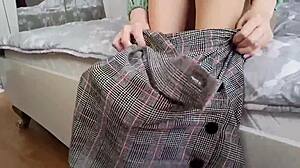 krista shyann starts getting dressed but ends up fucking her boyfriend in pantyhose 😏