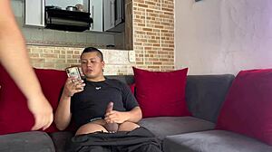 Amateur Latina With Big Ass Finds Stepbrother Masturbating And Helps Him Finish In Homemade Colombian Mexican Video