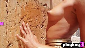 perfect ass latin milf katherinne sofia hints at stripping her amazing natural body outdoors