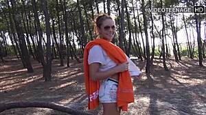 Lovely 18-Year-Old Tania Poses Nude at French Beach with Natural Tits