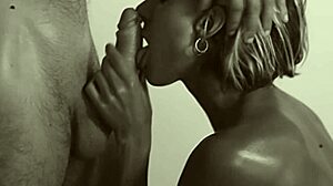 Sexy babe delivers a slow and teasing blowjob focused on her narrow ass to keep it hard throughout.