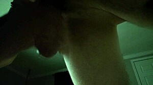 Prostate play leads to an intense cumshot in our couple's bent over fingering session.