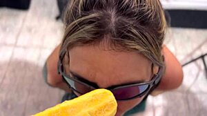 hey, i tricked my stepsister into flavor testing and bet you won't cum in a minute with her moves - full sheer red video