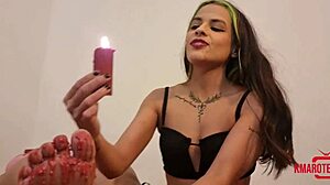 hey this bdsm session with whip and candle on the submissive looks intense but fun