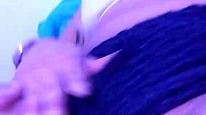 Athletic Latina touches herself while watching videos in homemade yoga workout session.