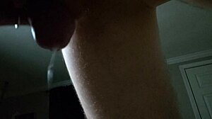 Prostate play leads to an intense cumshot in our couple's bent over fingering session.