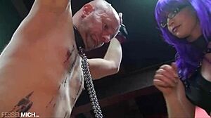 German toilet scene with nipple clamps and wax torture ending in pissing