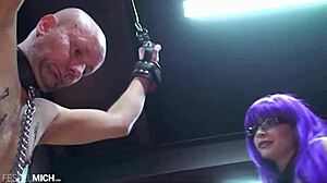 German toilet scene with nipple clamps and wax torture ending in pissing