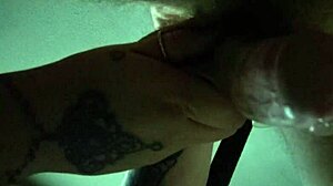 Prostate play leads to an intense cumshot in our couple's bent over fingering session.