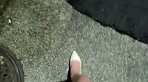 Oh man, i ting xuan shemale walk outside to pee, then masturbate and cum on my thigh ugh