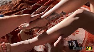 teen 18+ chloe heart got seduced by a stranger in public. her tight pussy was fucked in front of her boyfriend