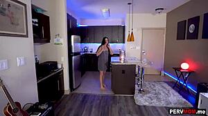 Stepmom, can we double blowjob your stepson together? stepdaughter asks the cougar in this reality oral scene.