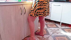 Hey, I ended up in the kitchen with my stepmom's friend who was babysitting us - such a hot and seductive muse moment.