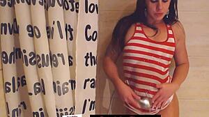 naughty cousin taking a steamy shower