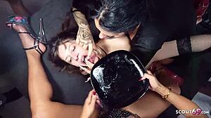 hey check out this creampie gangbang with german bbw ashley cumstar and asian milf in group sex swapping cum