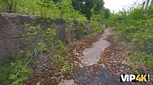 Russian Teen Girlfriend's Tight Pussy and Small Tits in Outdoor Anal