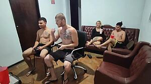 Friends Play Video Game Turning into Bareback Anal Assfucking Fetish