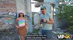 Russian Teen Girlfriend's Tight Pussy and Small Tits in Outdoor Anal