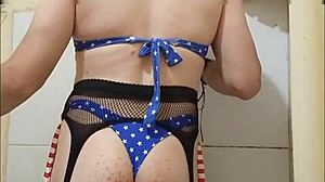 Feeling so emotional about the beautiful big ass bikini from my shemale friend in lingerie.