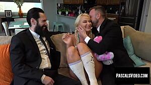 Brit Milf London River Gagged and Anally Destroyed as Busty Blonde Submissive in Bondage