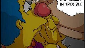 Subtle ride into Marge Simpson cowgirl anal with grandfather cum in mouth during storm warning sex