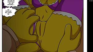 Subtle ride into Marge Simpson cowgirl anal with grandfather cum in mouth during storm warning sex