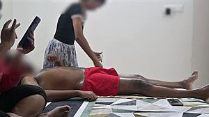 Intense Happy Ending Massage Performed Boldly Before Customer Lady