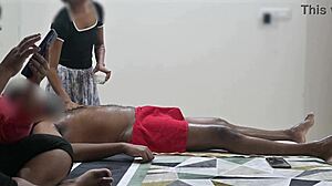 Intense Happy Ending Massage Performed Boldly Before Customer Lady