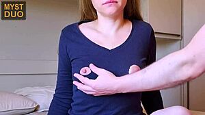 The blouse was pressing against my nipples so he came up with a solution - Myst Duo