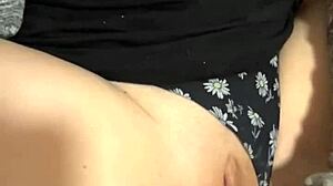 Milf Masturbates with Cucumber to Huge Squirting Orgasm on Big Tits!